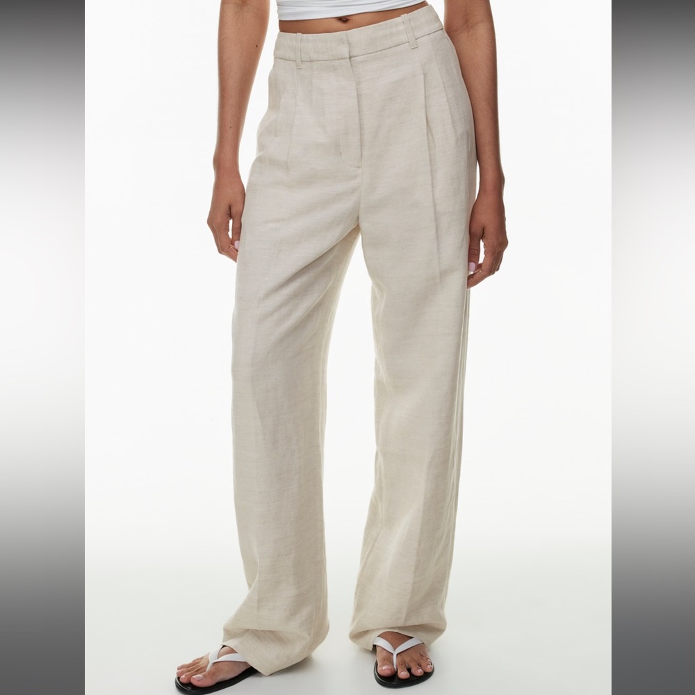 Aritzia Effortless Linen pants natural ecru